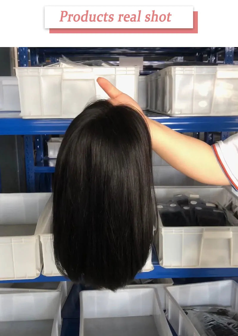 Transparent Lace Front Short Straight Bob Wig Human Hair Wigs Pre Plucked