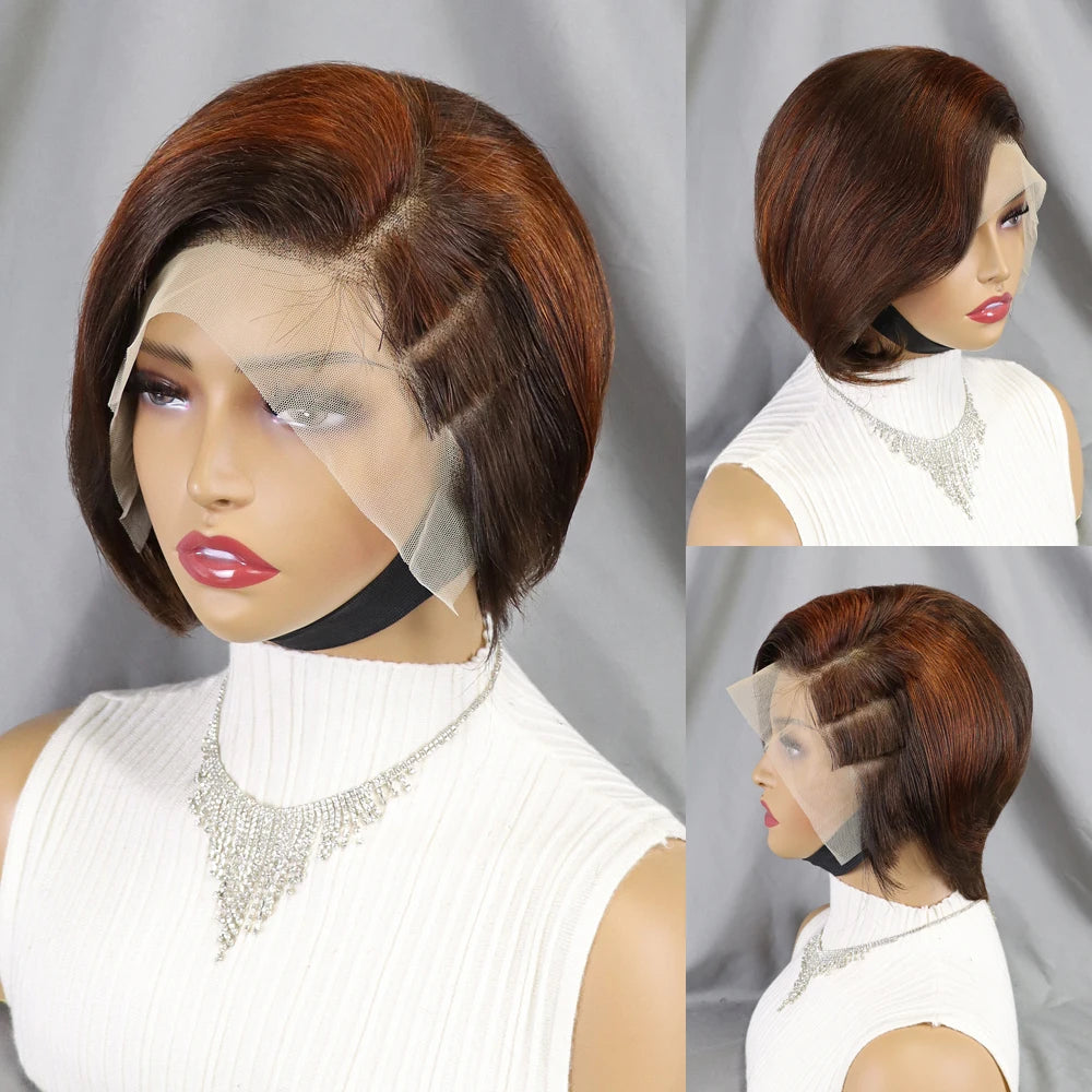 Pixie Curly 100% Human Hair Wig 13x4 Short Bob
