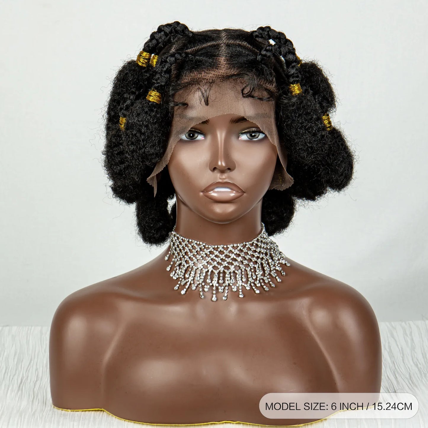 Short Bantu Braided Knotless Box Braided Synthetic Full Lace