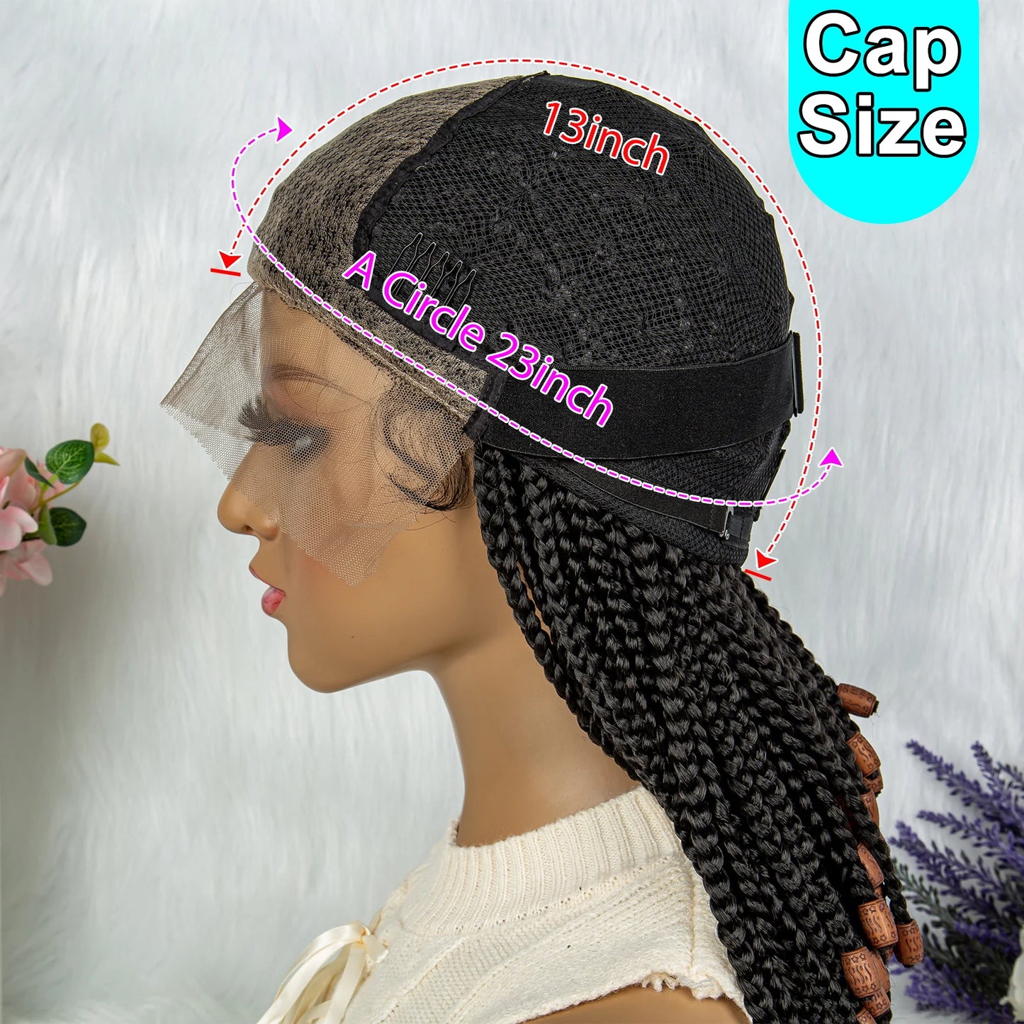 Lace Front Braided Synthetic Braids With Beads 14 inches