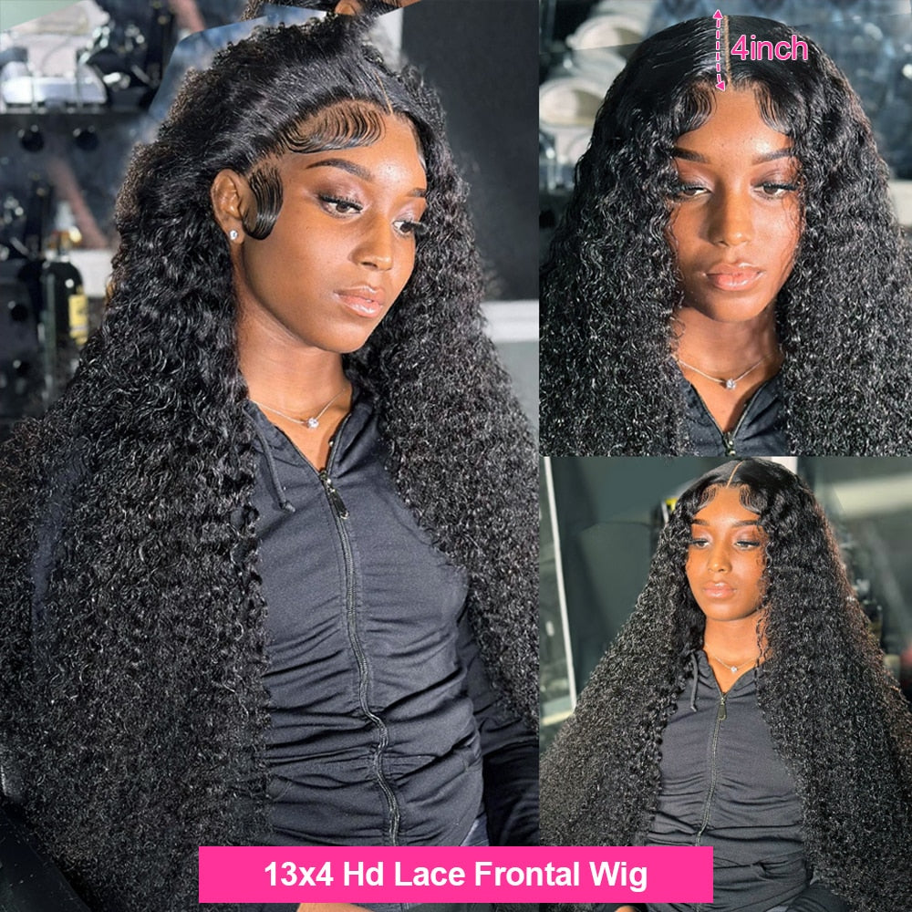Water Wave Curly Lace Frontal Wig 360 Full Human Hair - Supreme Lush Hair