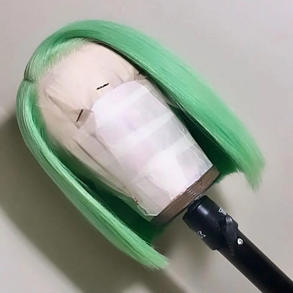 Coloured Short Bob Lace Front Human Hair Wigs Pre Plucked Brazilian Straight Bob Wig
