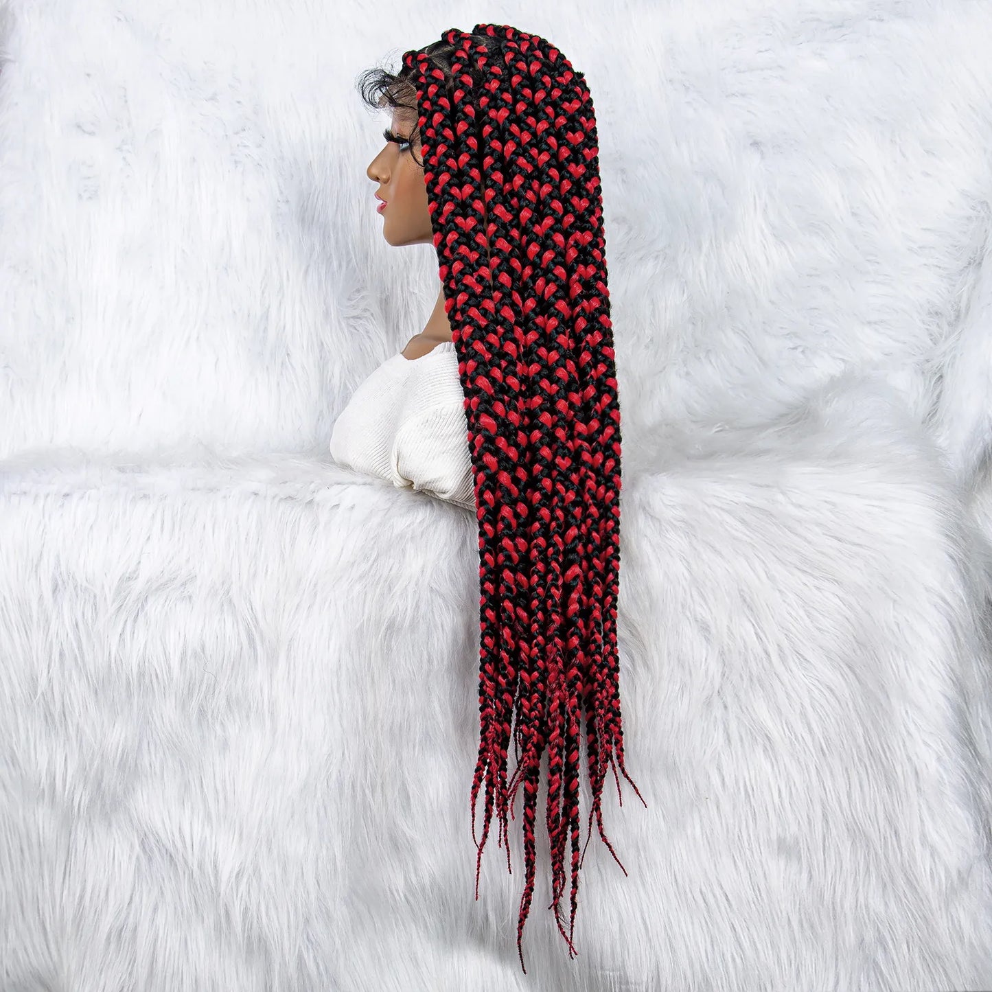 Lace Front Big Knotless Box Braids Wig - Supreme Lush Hair