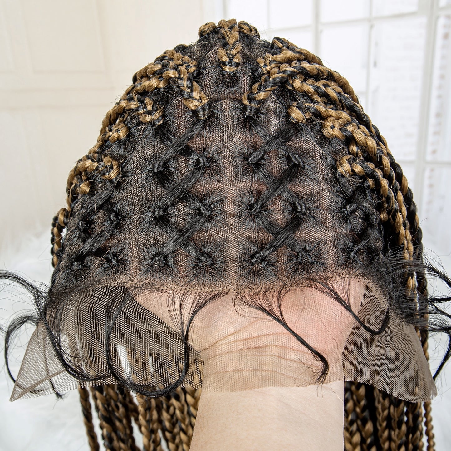 Knotless Cornrow Lace Box Braided Full Lace Synthetic Wigs - Supreme Lush Hair