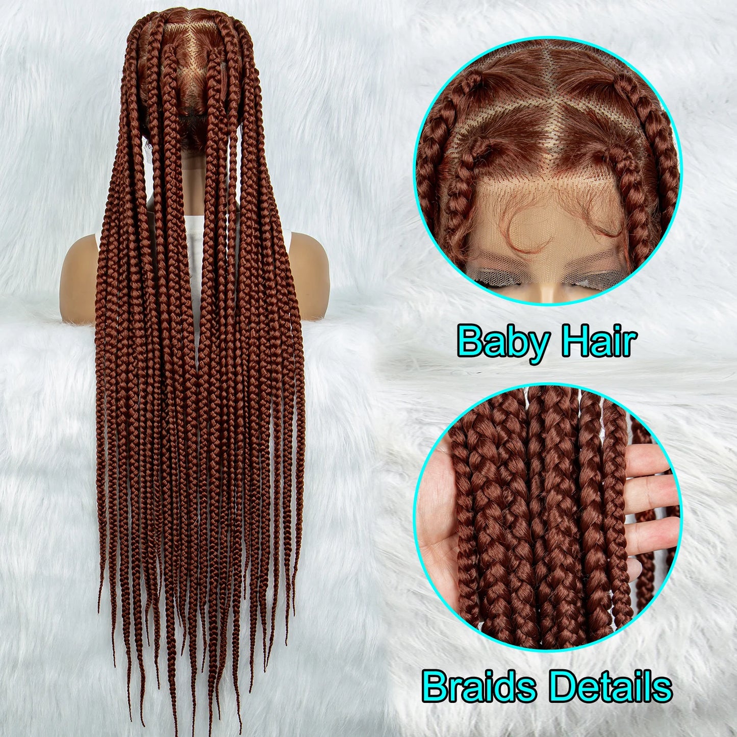Ginger Cornrow Braids Full Lace Synthetic Lace Front Wig