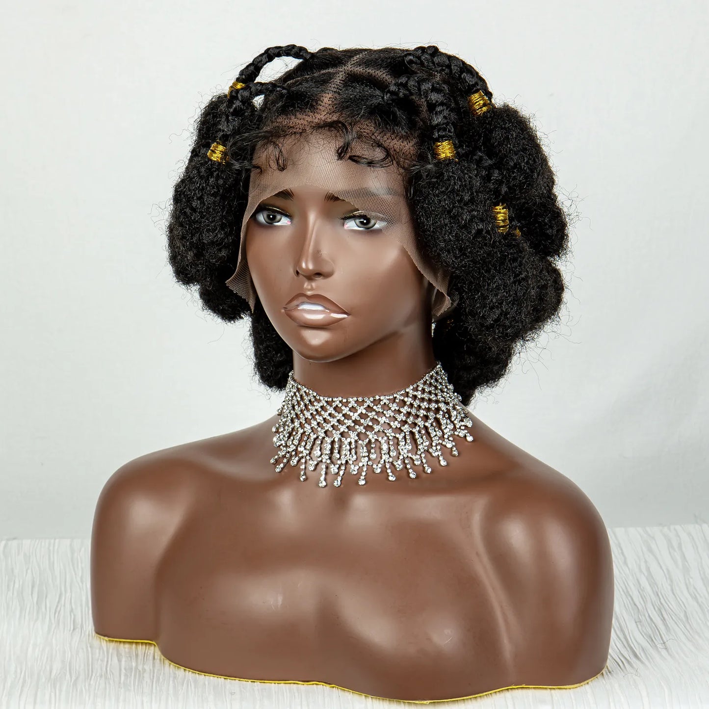Short Bantu Braided Knotless Box Braided Synthetic Full Lace