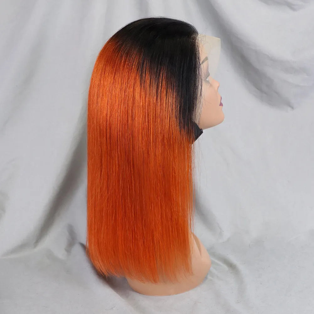 Bone Straight Lace Frontal Pre Plucked Brazilian Short Bob Remy Wig