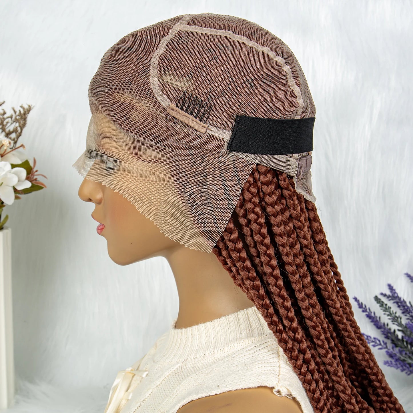 Lace Braided Crochet Knotless Box Cornrow With Beads