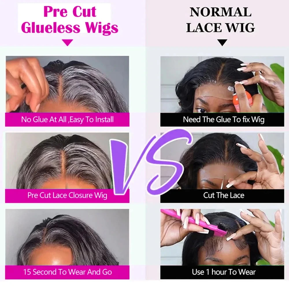 Straight Glueless Ready To Wear Brazilian Human Hair Wigs