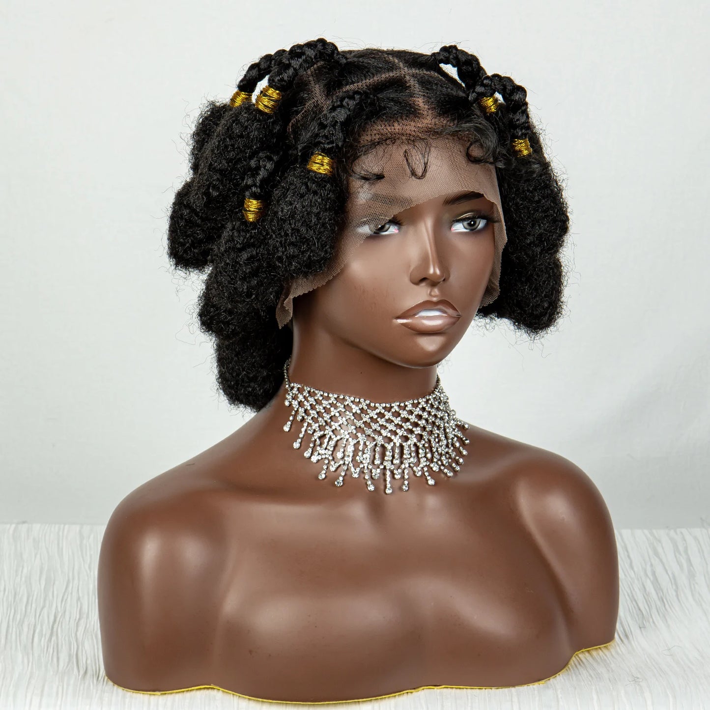 Short Bantu Braided Knotless Box Braided Synthetic Full Lace