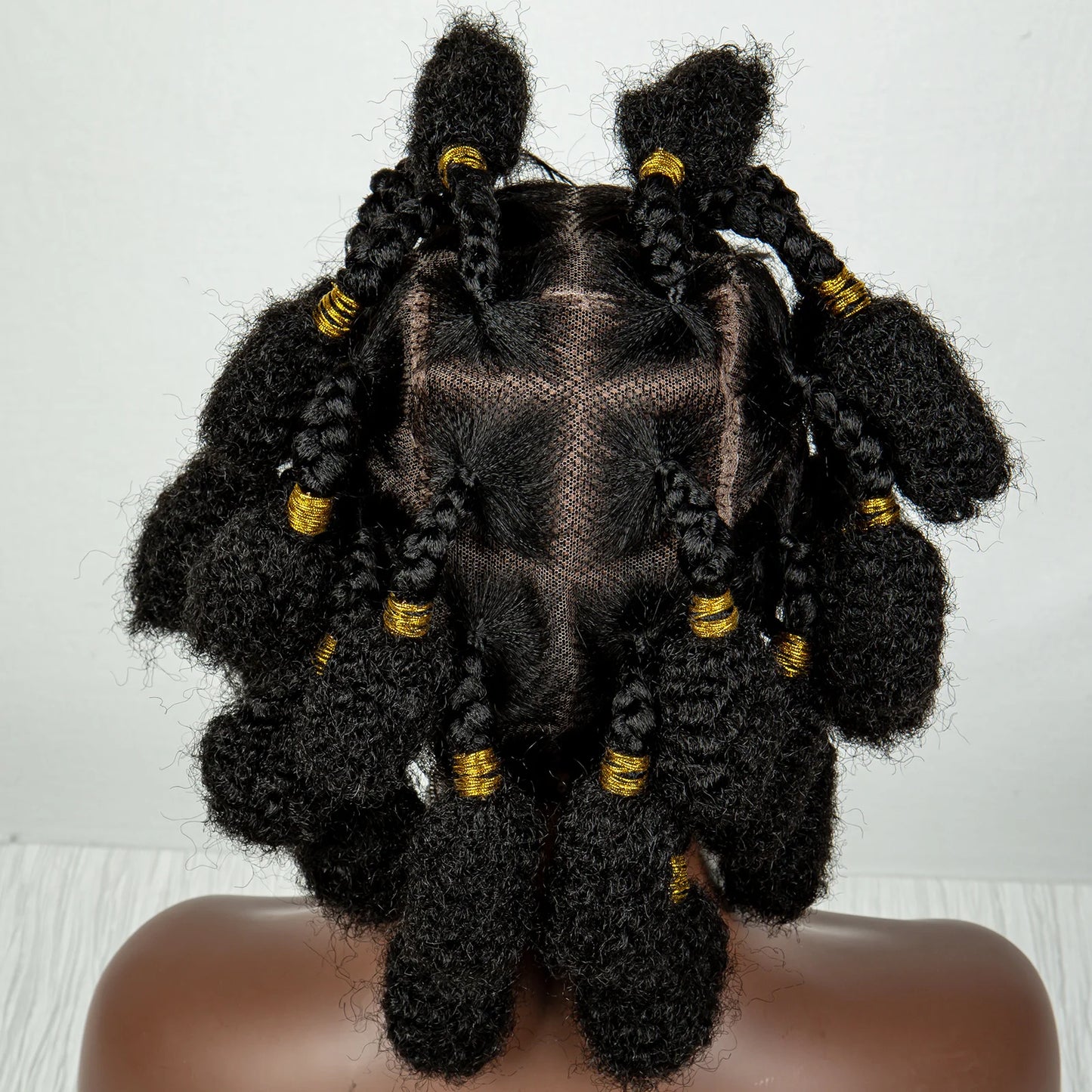 Short Bantu Braided Knotless Box Braided Synthetic Full Lace