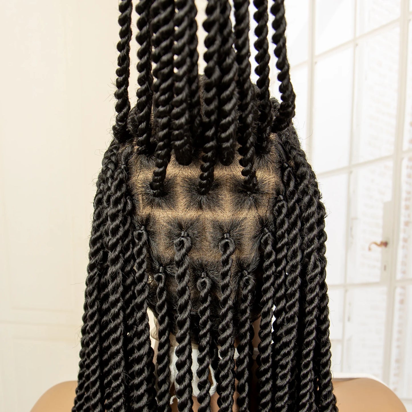 Full Lace Twist Braided 32 Inches Knotless Box Braided Cornrow Wigs with Baby Hair