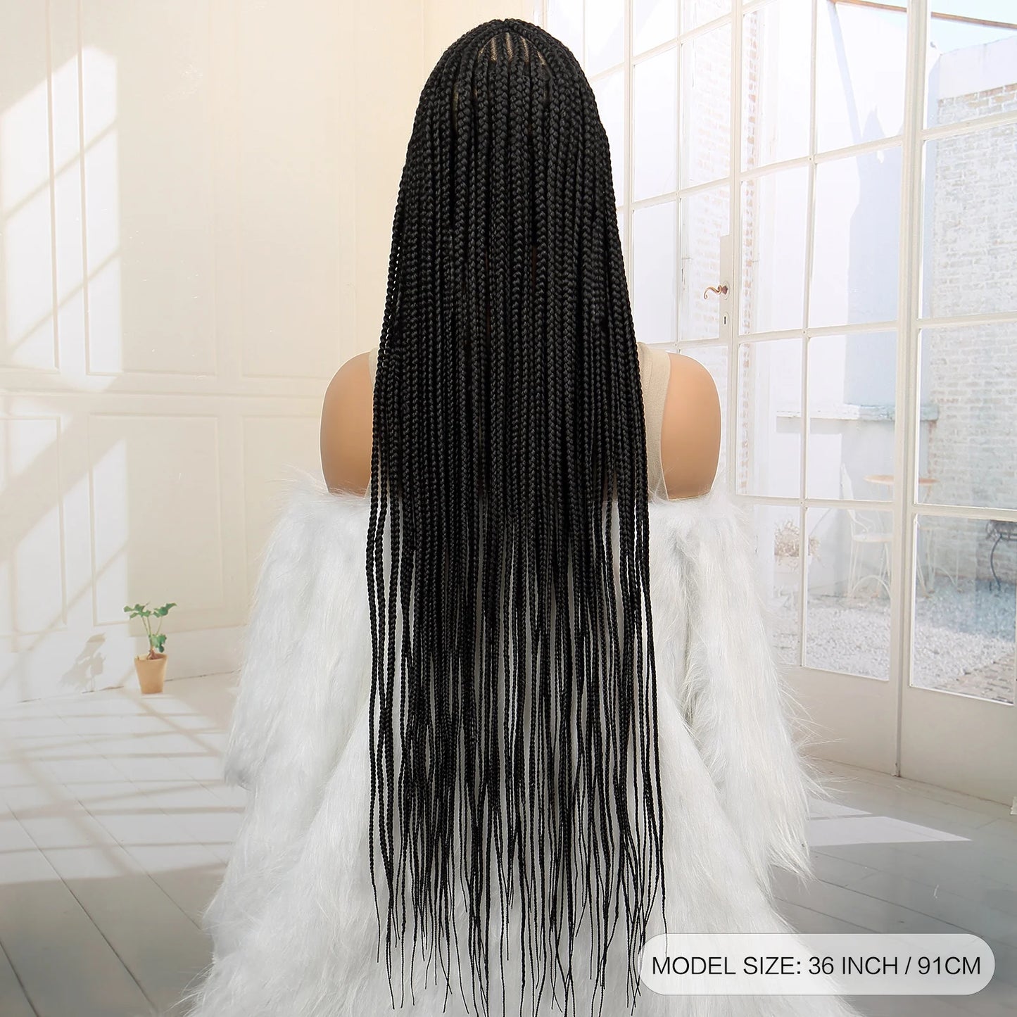 Full Lace Cornrow Braided 36 Inches Knotless Box Twist Wig