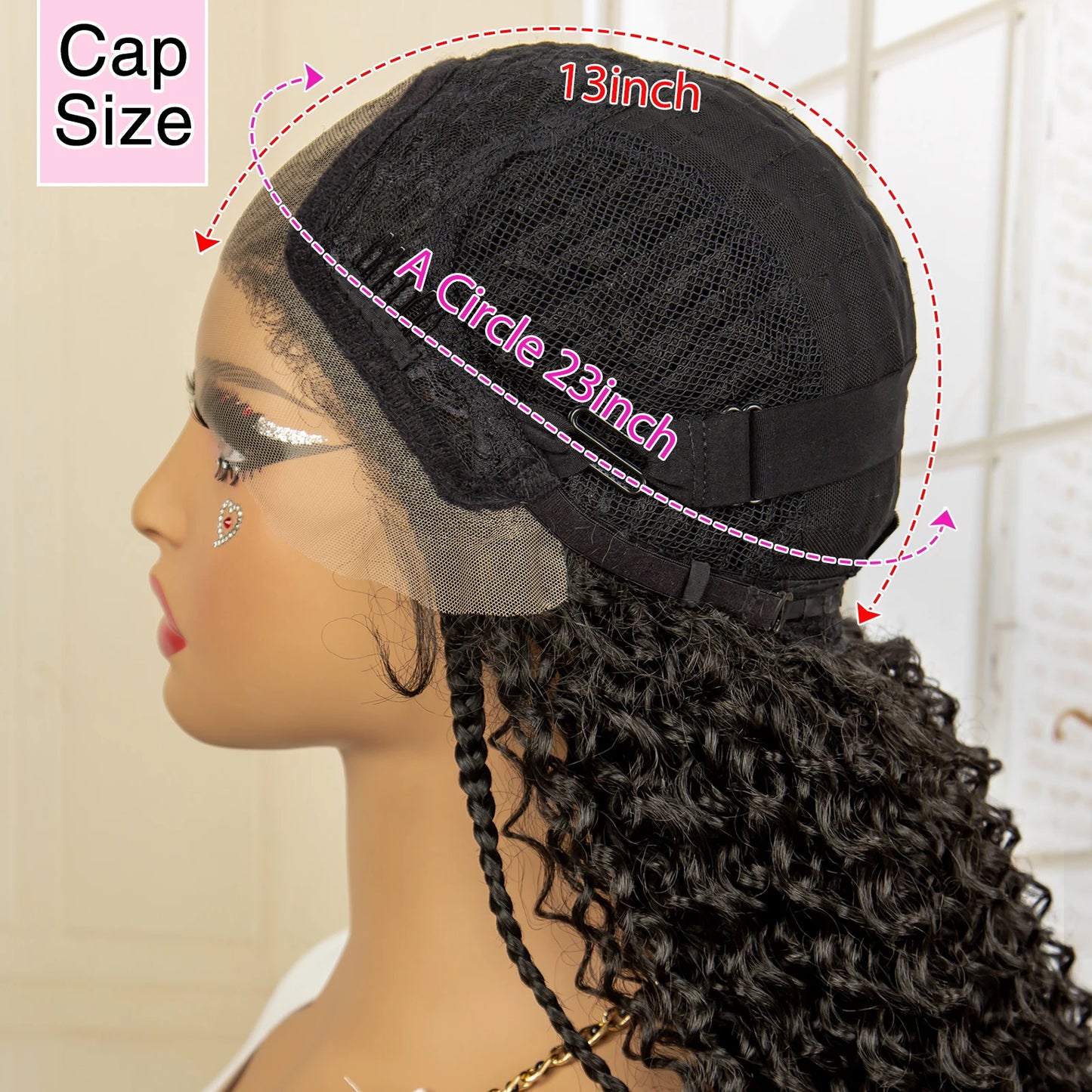 Synthetic Curly Lace Frontal Cornrow Braided Wigs with Baby Hair 28 Inches