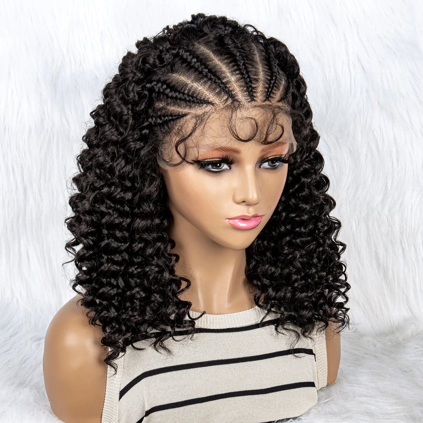 Lace Front Kinky Curly Cornrow Hair - Supreme Lush Hair