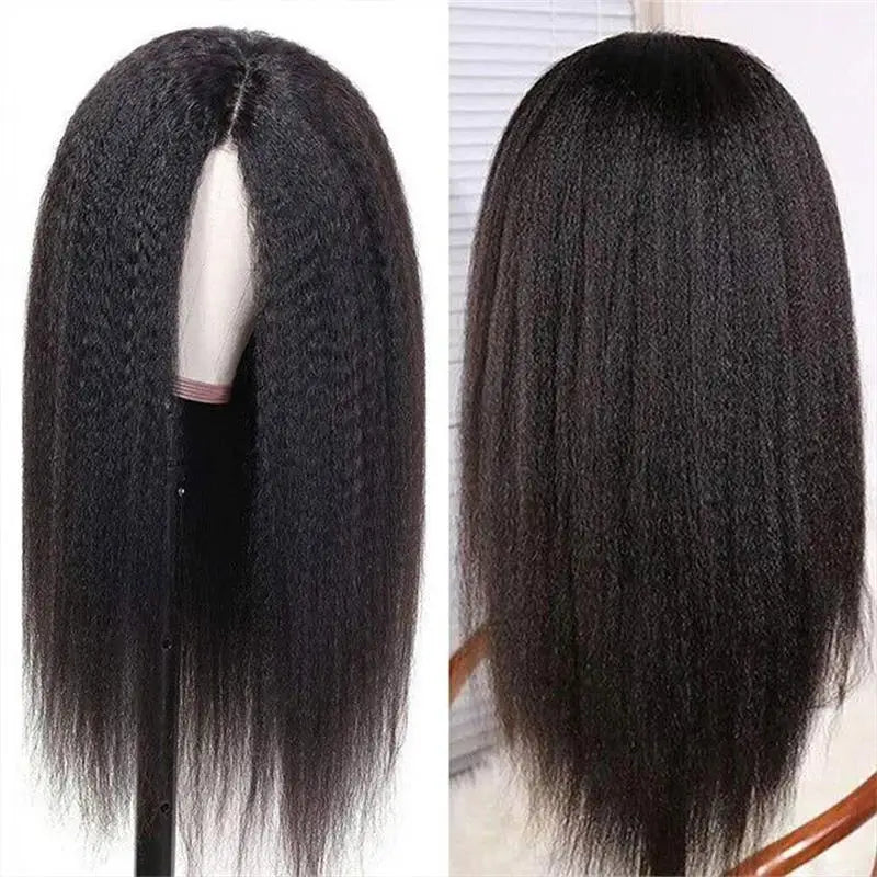 Kinky Straight Lace Frontal Pre Plucked With Baby Hair Bleached Knots Human Hair