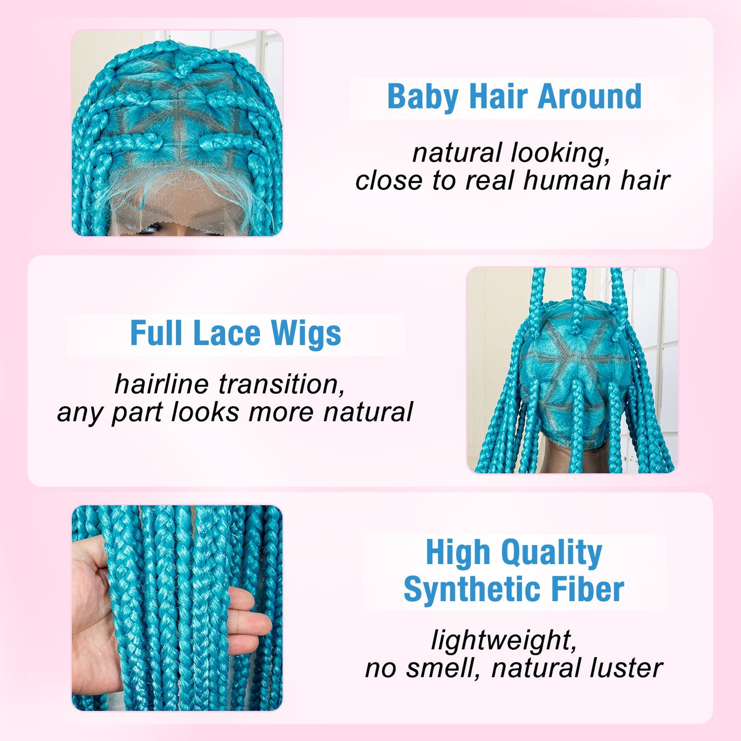 Full Lace Cornrow Box Braids Wigs - Supreme Lush Hair