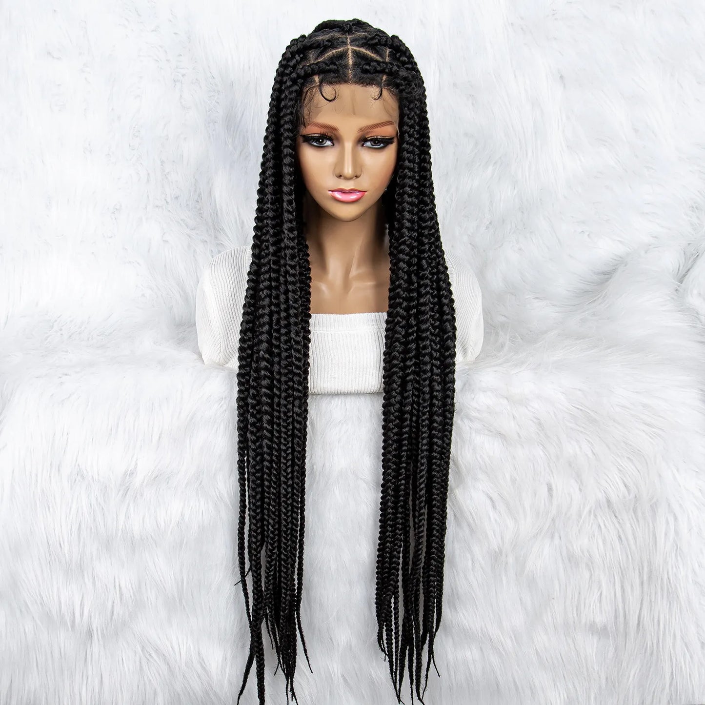 Lace Front Big Knotless Box Braids Wig - Supreme Lush Hair
