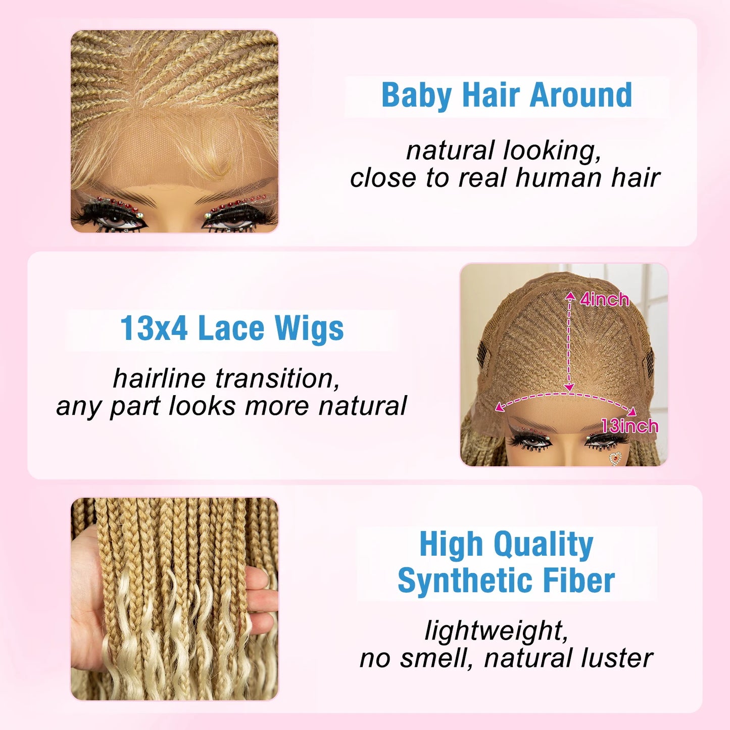 Lace Frontal Knotless Cornrow Braids