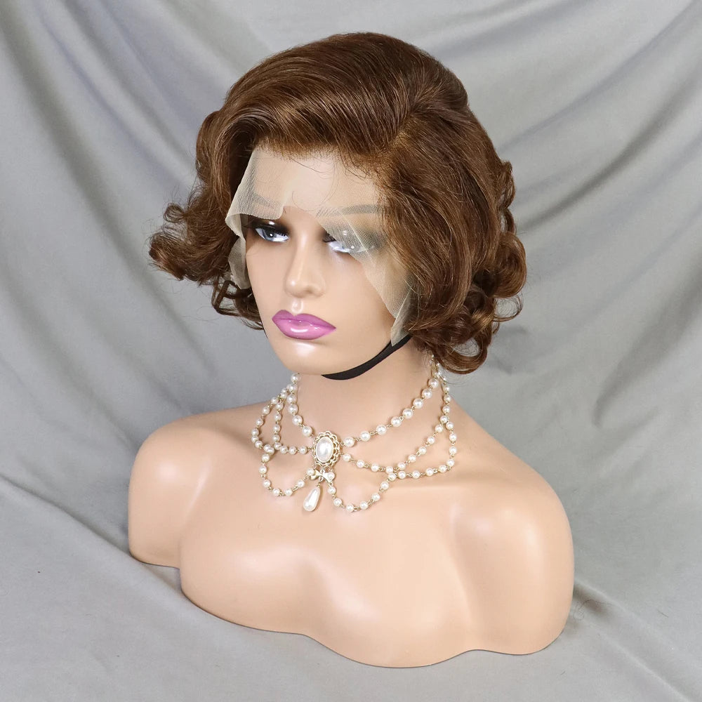 Pixie Cut Wig Short Bob Human Hair Transparent Lace Human Hair