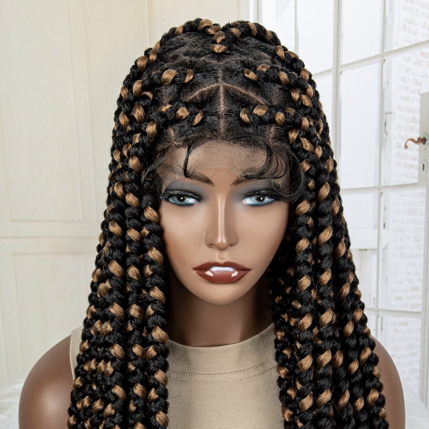 Synthetic Big Knotless Full Lace Braided Wigs - Supreme Lush Hair