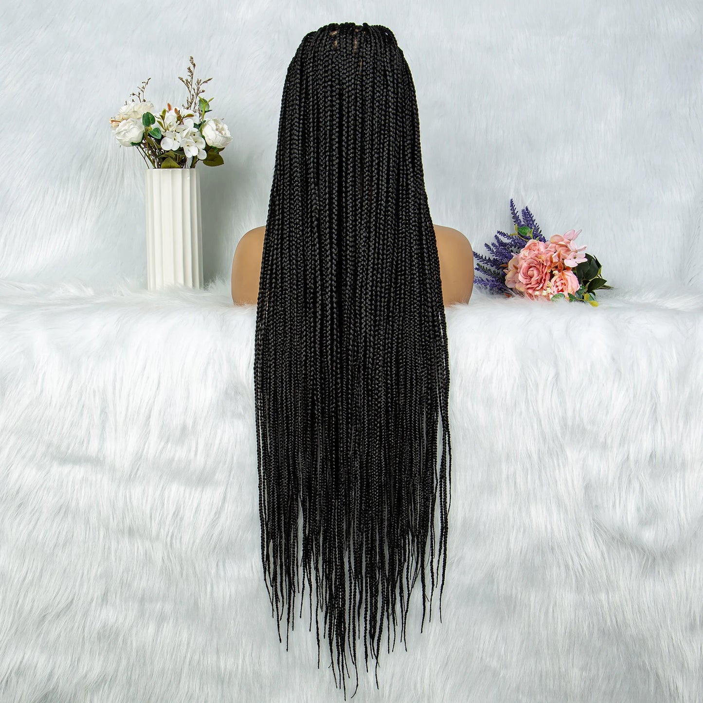 Synthetic Transparent HD Full Lace Braided Wigs Knotless Box Cornrow