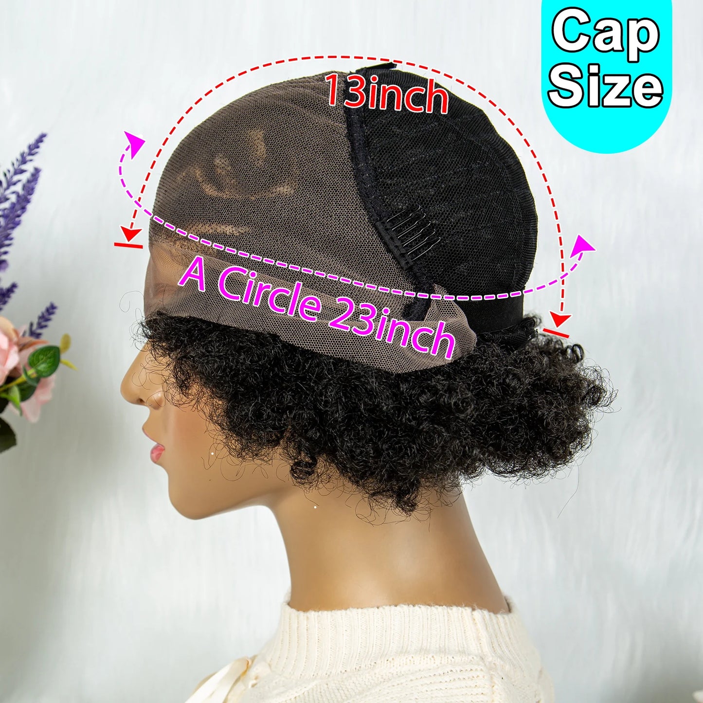 13x6 Lace Front Cornrow With Baby Hair Kinky Curly Hair Wigs