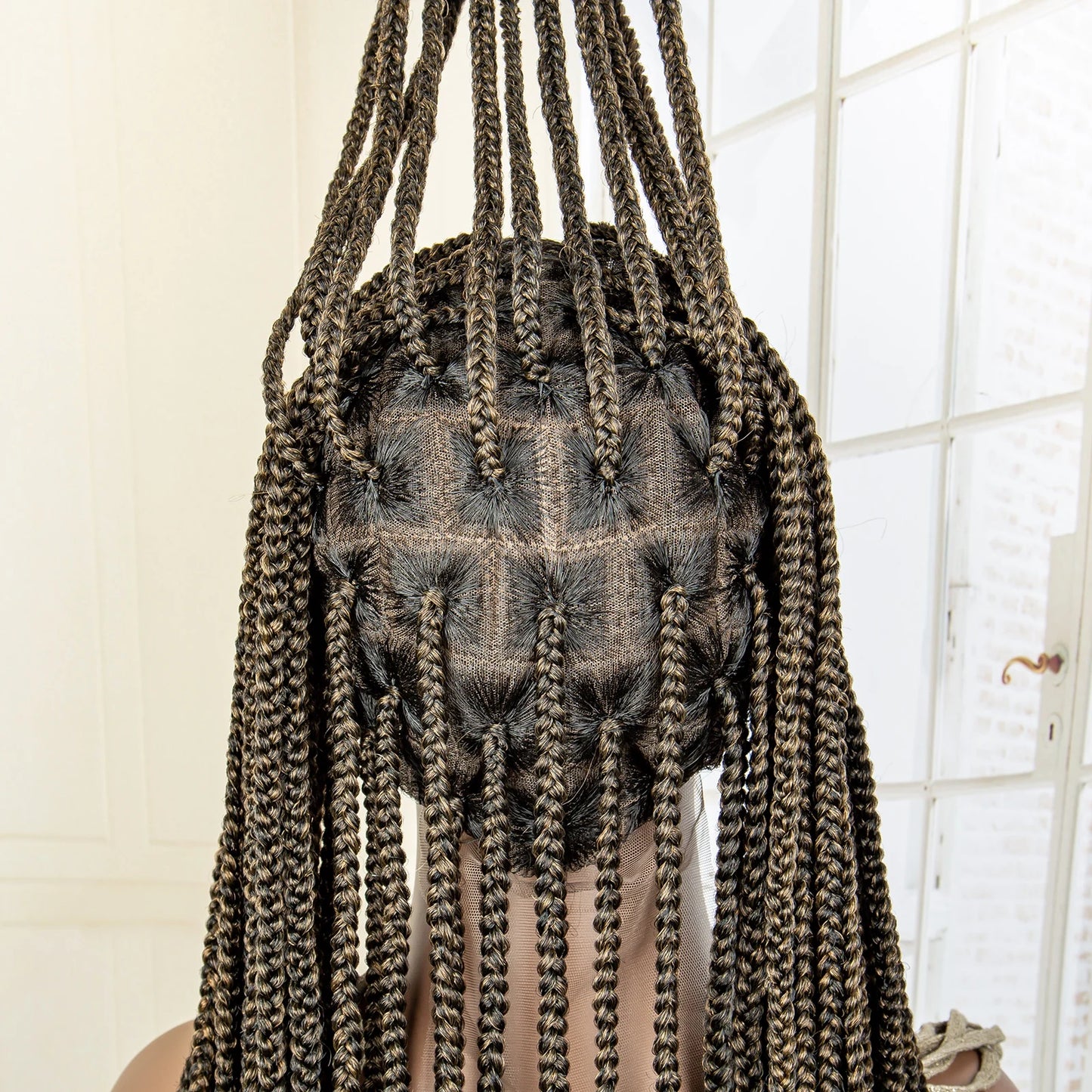Synthetic Knotless Braided with Baby Hair Lace Frontal