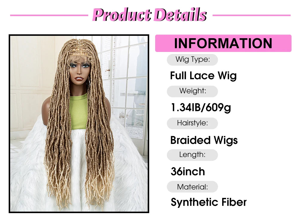 Dreadlock Braided Synthetic Full Lace 36 Inches - Supreme Lush Hair