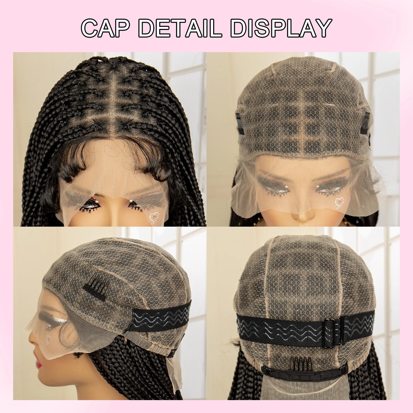 Full Lace Knotless Box Braided Wigs with Curly Ends 36 Inches Braids Wig