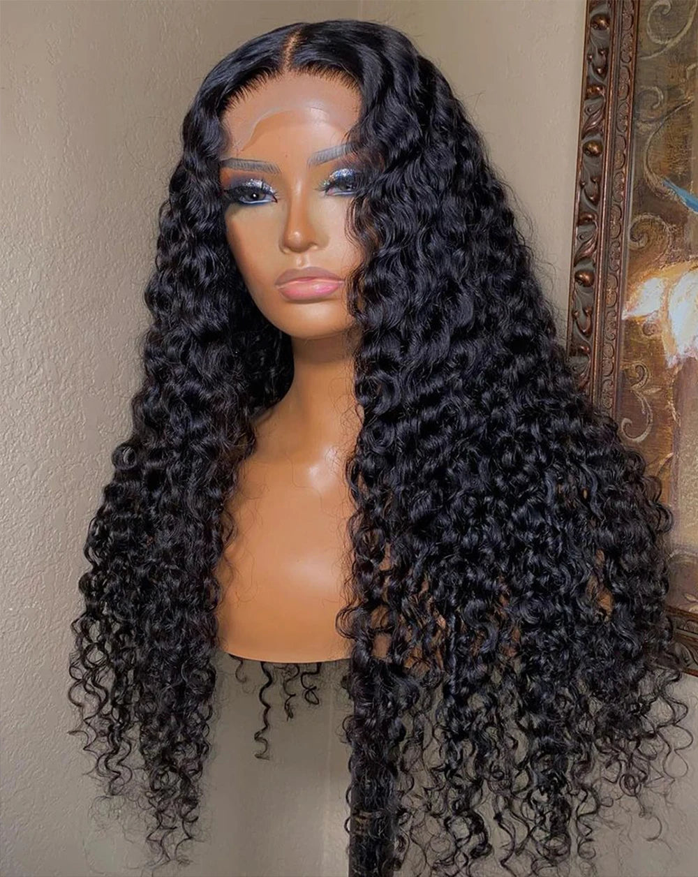 Water Curly Human Hair Brazilian Loose Deep Wave Lace Frontal Wig - Supreme Lush Hair
