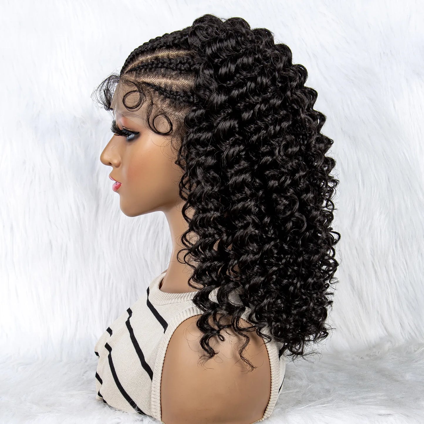 Lace Front Kinky Curly Cornrow Hair - Supreme Lush Hair