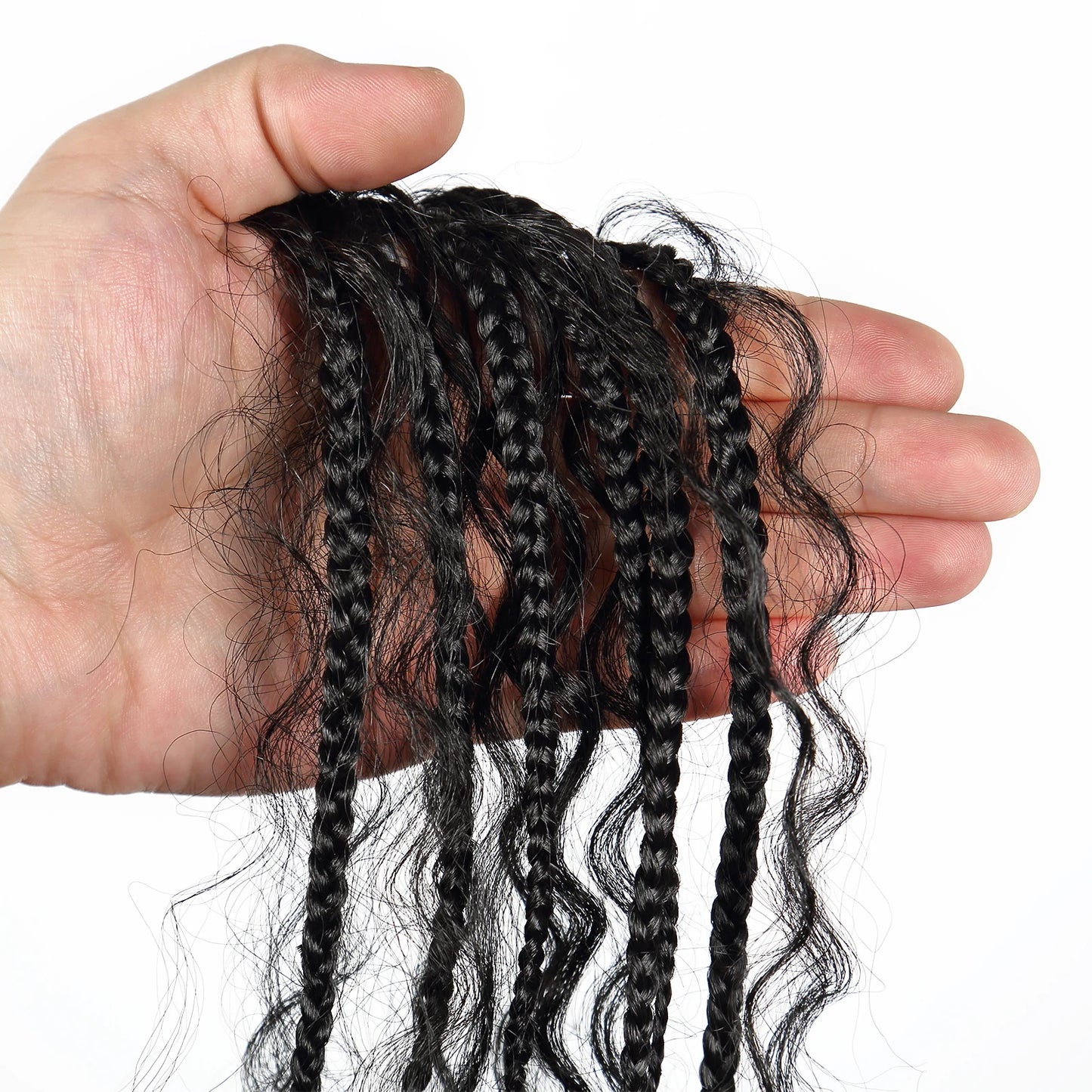 Full Lace Knotless Box Braided Curly Wig