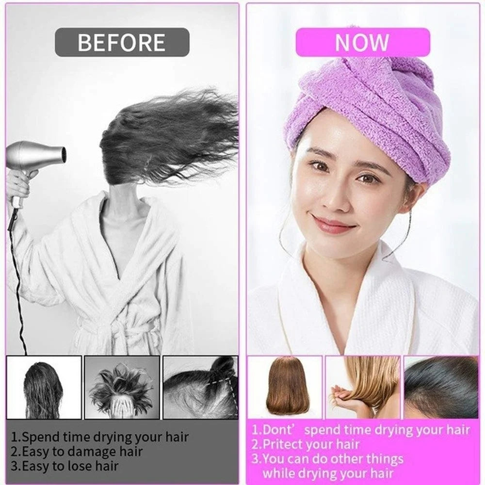 Hair Towel Wrap Fast Dry Hair Towel Super Absorbent Microfiber Coral Velvet Hair Drying Towel