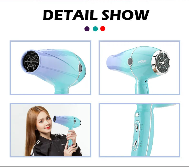 VGR Professional Hair Dryer 2400W High Power Overheating Protection Strong Wind Drying Hair Care Styling Tool V-452