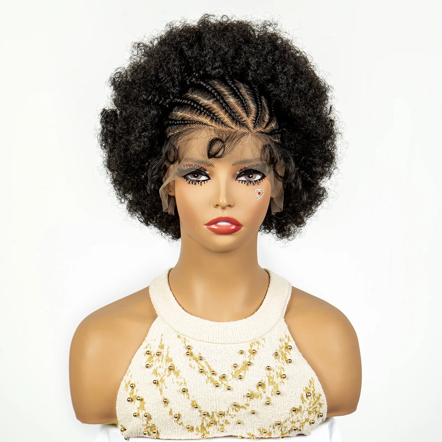 Afro Kinky Curly Braided 13x6 Lace Frontal Synthetic Cornrow with Baby Hair