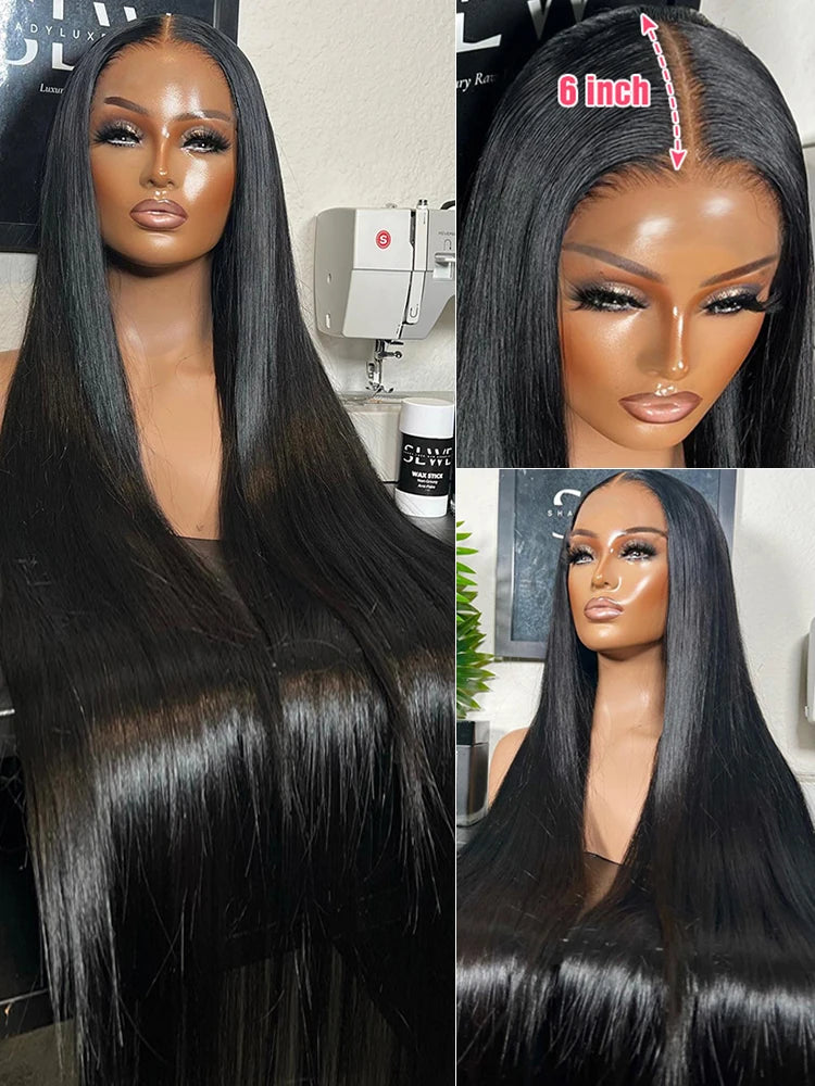 Pre plucked Glueless Straight 13x6 HD Human Hair Wigs