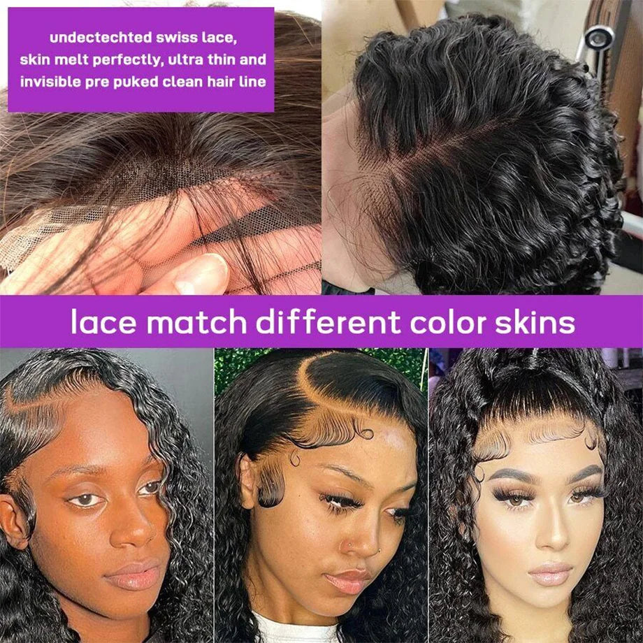 Deep Curly Lace Frontal Wig Wet And Wavy Lace Closure Wigs