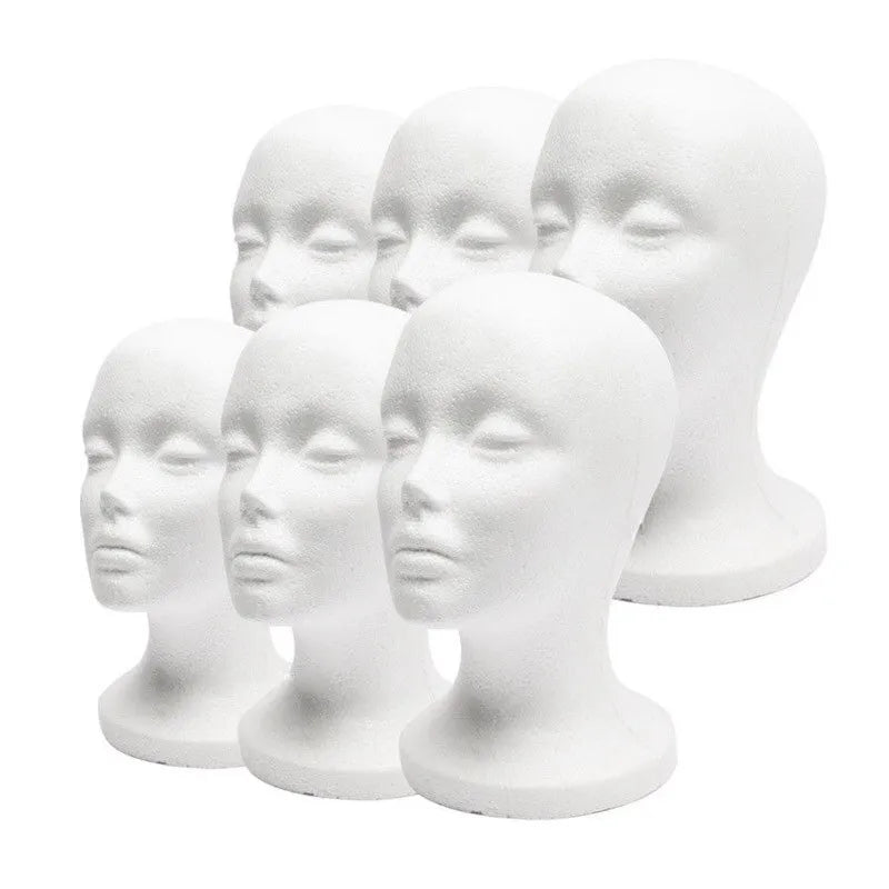 1pc Female White Styrofoam Foam Mannequin Head Model Hat Wig Display Stand Rack