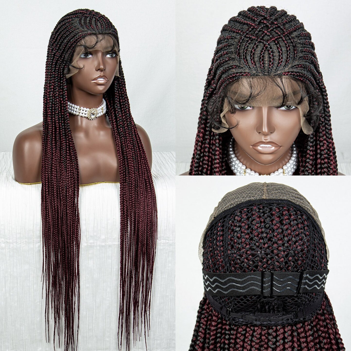 Lace Front Braided Long Cornrow Synthetic Box Braids - Supreme Lush Hair