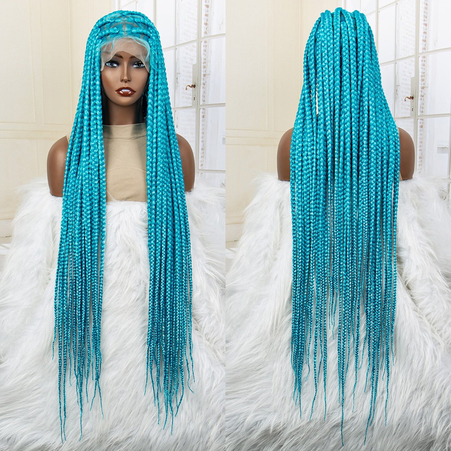 Synthetic Big Knotless Full Lace Braided Wigs - Supreme Lush Hair