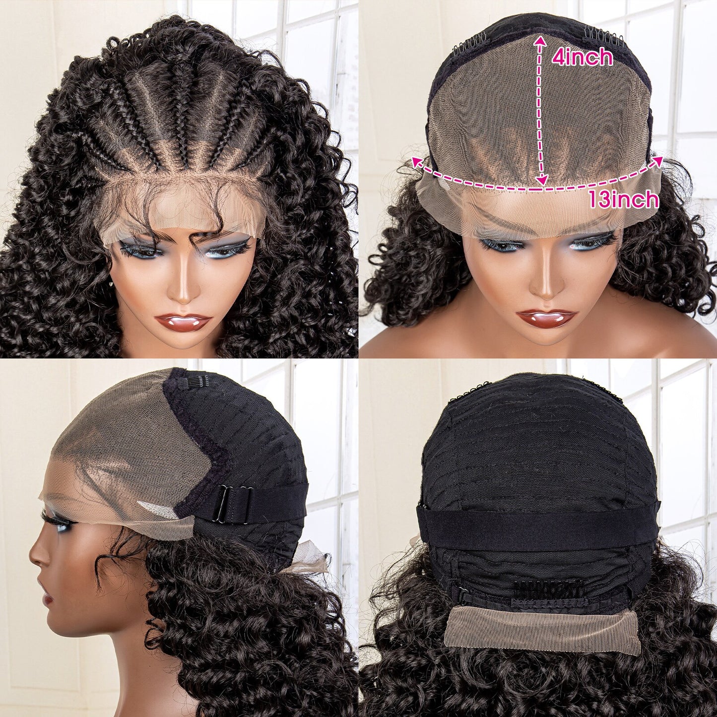 Lace Frontal Water Curly Wave Braid with Baby Hair - Supreme Lush Hair
