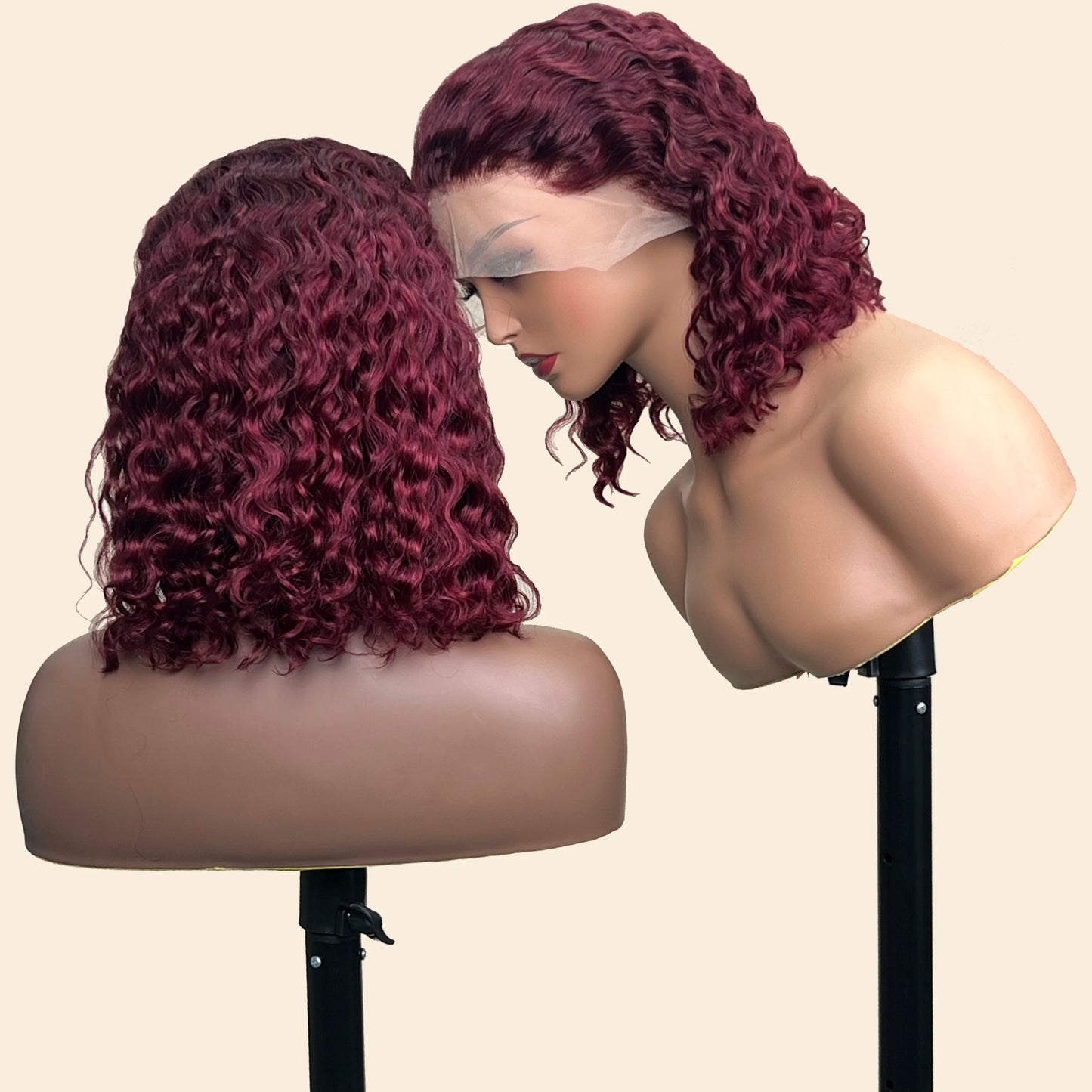 Pre Plucked Short Bob Transparent Water Wave Brazilian Remy Human Hair