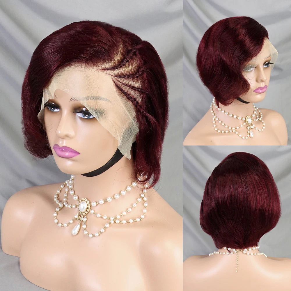 Pixie Cut perruque Short Curly Remy Human Hair Wigs