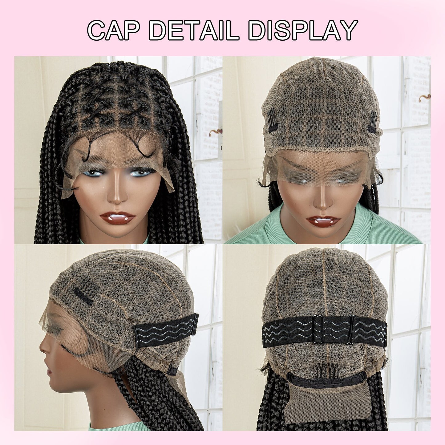 Knotless Cornrow Lace Box Braided Full Lace Synthetic Wigs - Supreme Lush Hair
