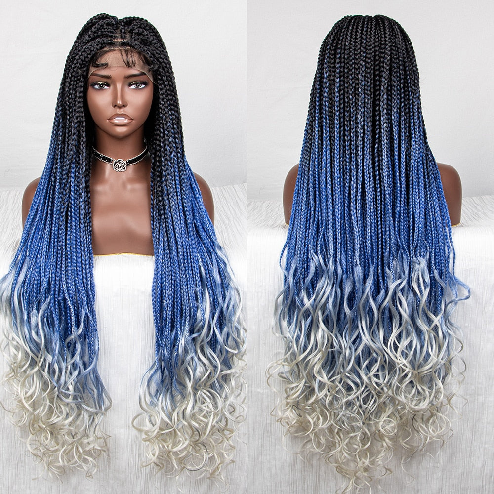 36 Inches Lace Front Long Braided Wig - Supreme Lush Hair