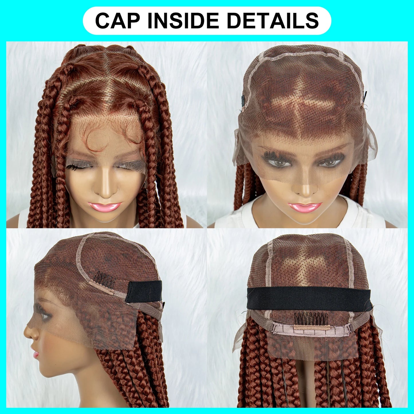 Ginger Cornrow Braids Full Lace Synthetic Lace Front Wig