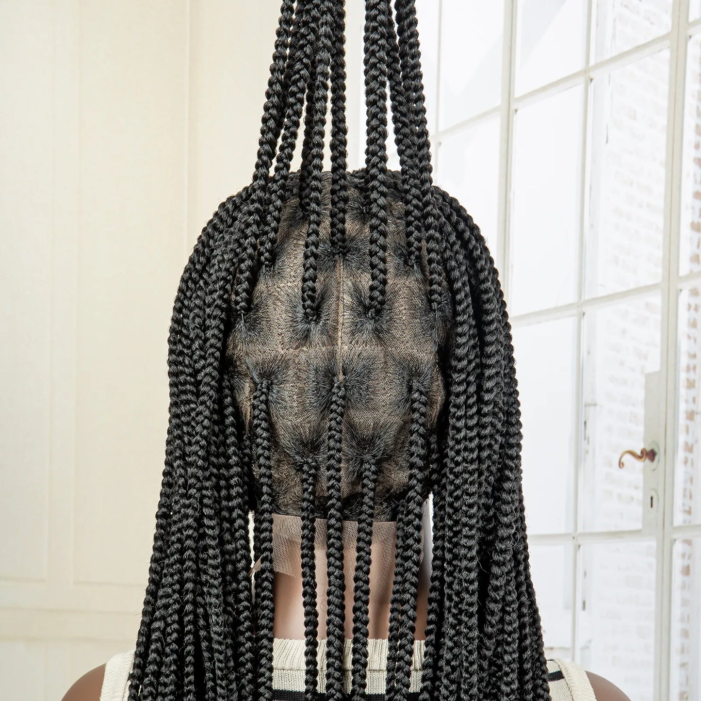 Synthetic Knotless Braided with Baby Hair Lace Frontal