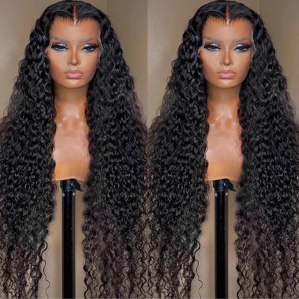 Water Curly Human Hair Brazilian Loose Deep Wave Lace Frontal Wig - Supreme Lush Hair