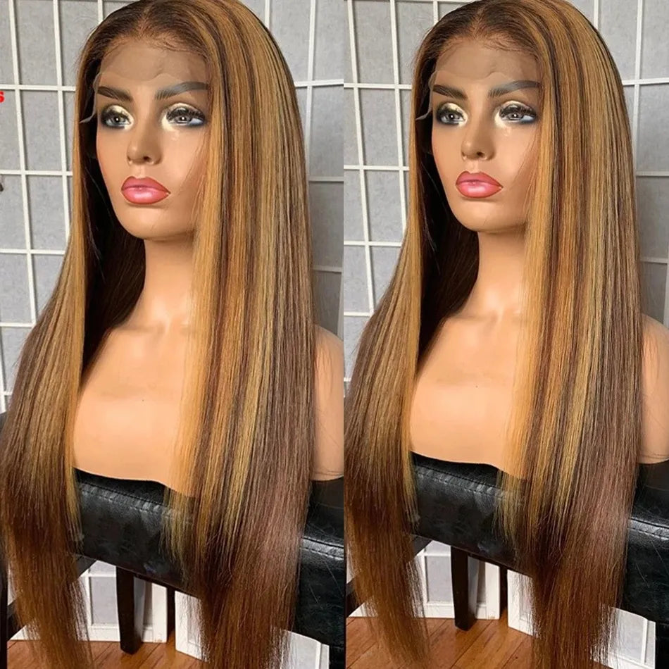 Straight Highlight Honey Blonde Brazilian Long Human Pre Plucked Hair - Supreme Lush Hair